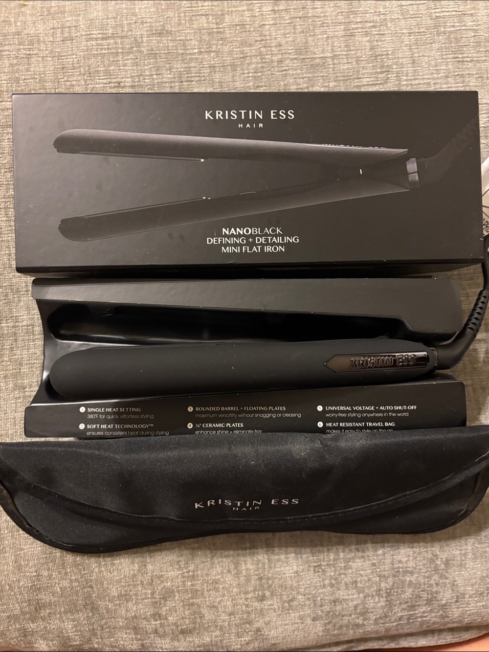 Kristin Ess NanoBlack Mini Flat Iron - Black
